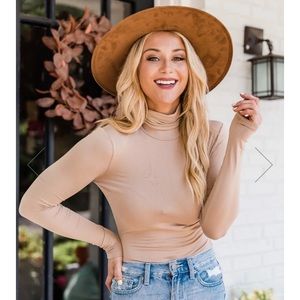 Pink Lily taupe body suit NWT